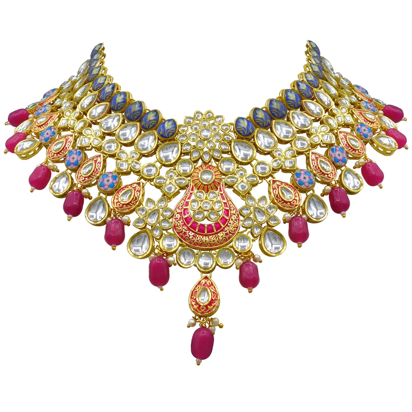 Kundan Floral Necklace Set (08-0458)
