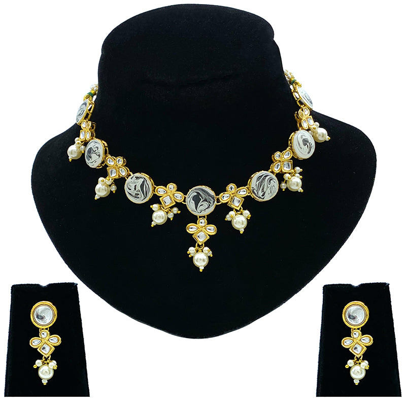 Sujwel Necklace Set with Earrings, for Girls and Women (08-0514)