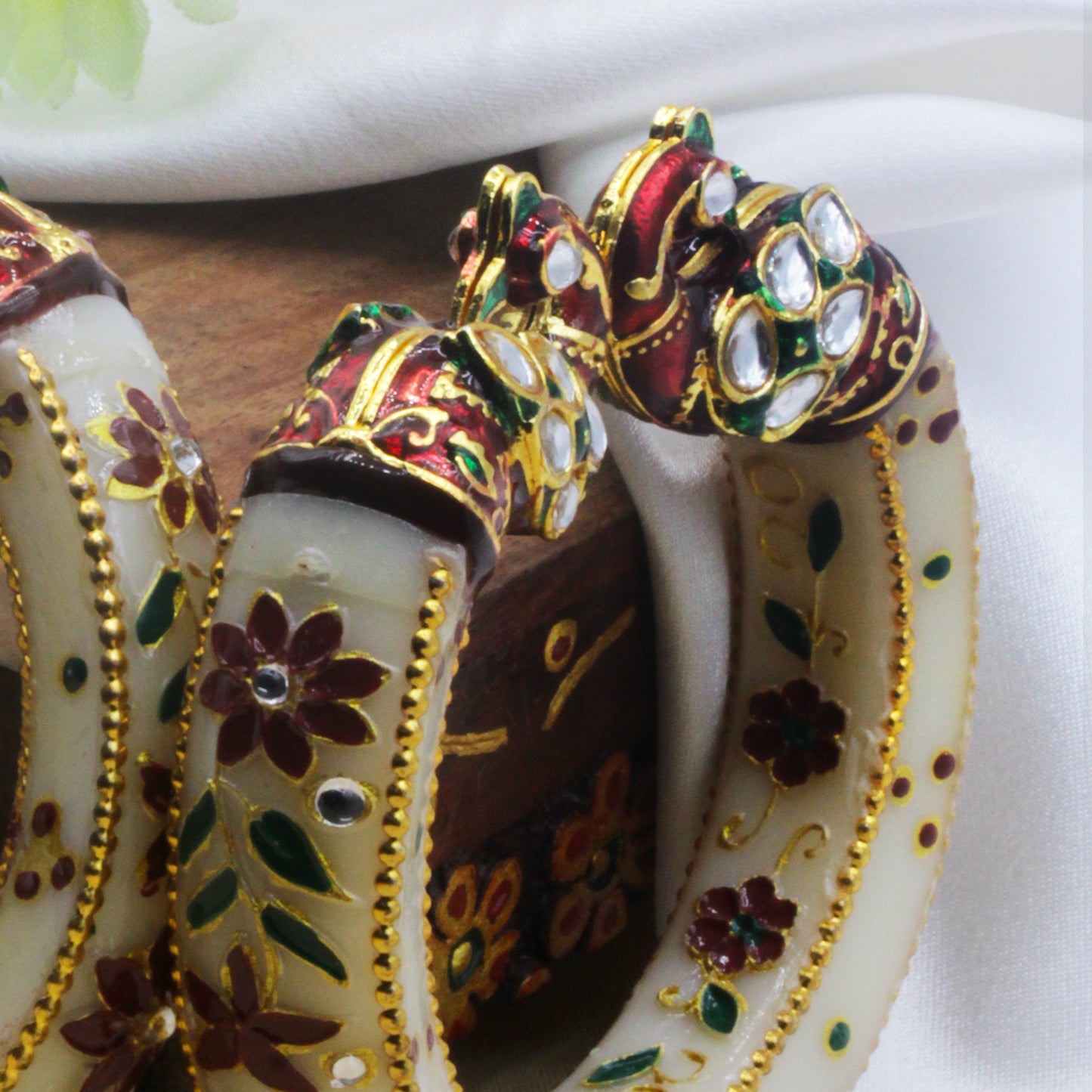 Peacock Antique Gold Plated Bangles for Women (SUJ11-0102)