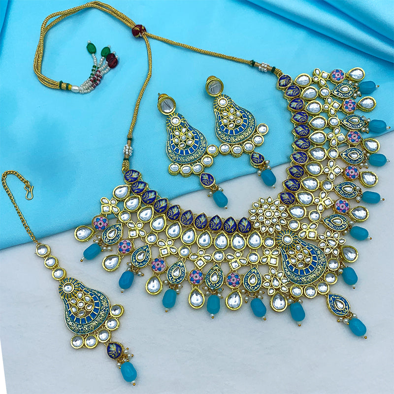 Kundan Floral Necklace Set (08-0458)