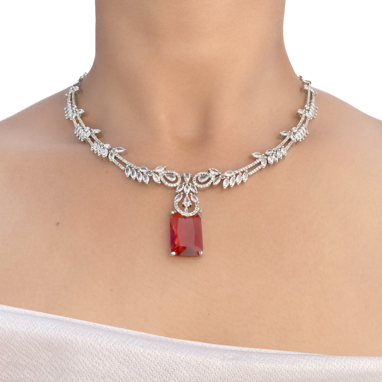 Baaniz Neelima AD Studded Necklace Set