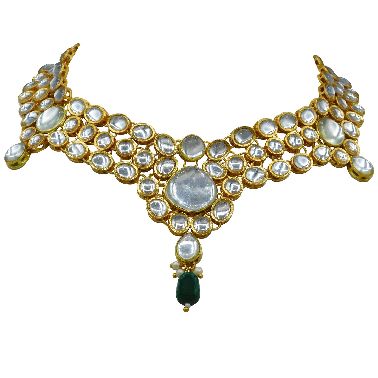 Sujwel Gold Kundan Jewellery Set (08-0490)