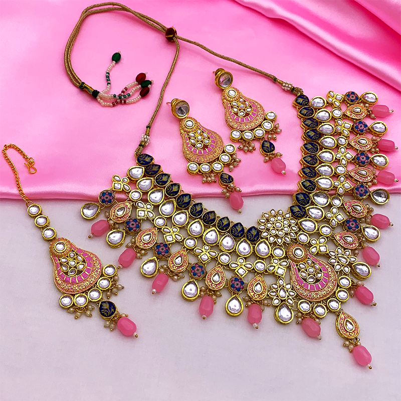 Kundan Floral Necklace Set (08-0458)