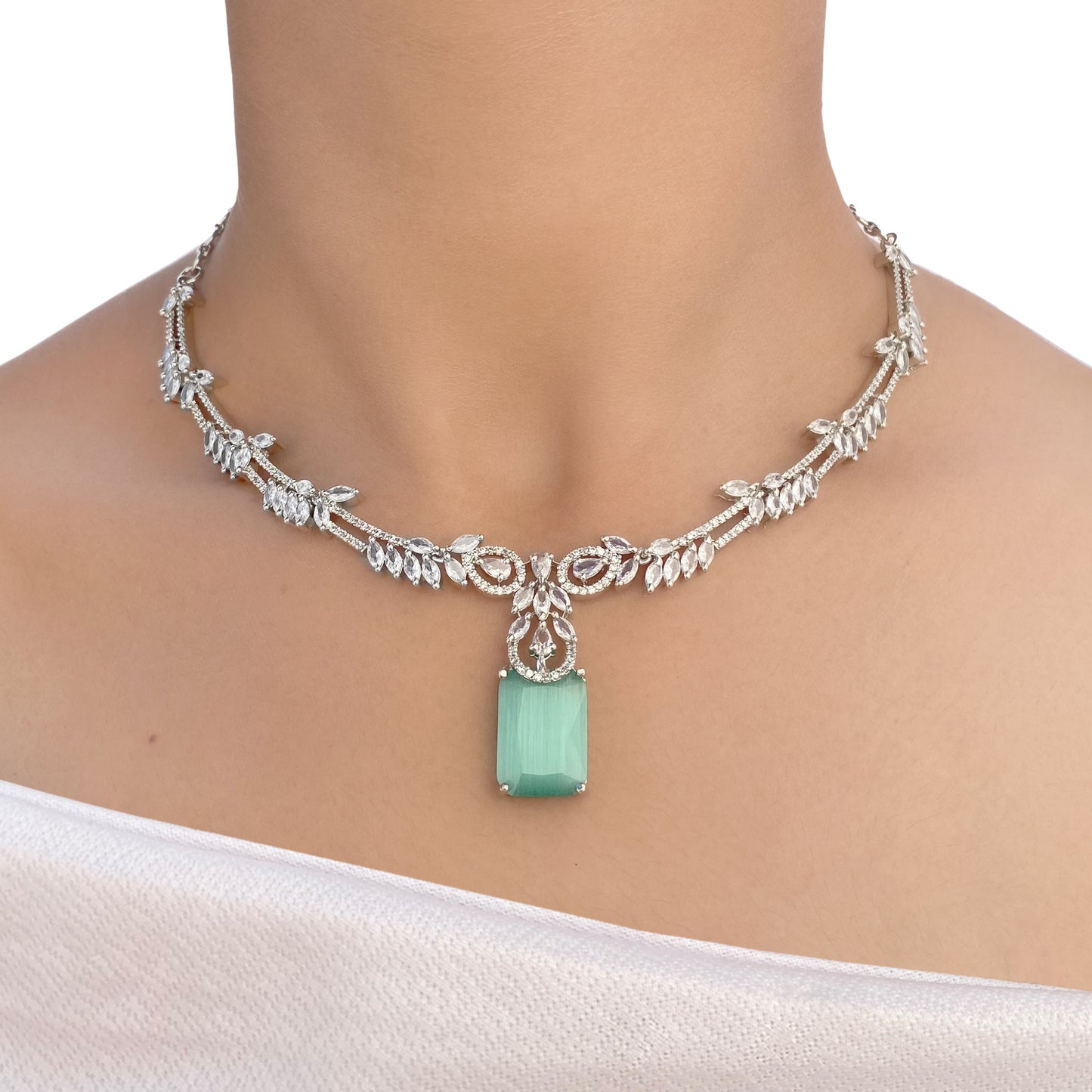 Baaniz Neelima AD Studded Necklace Set