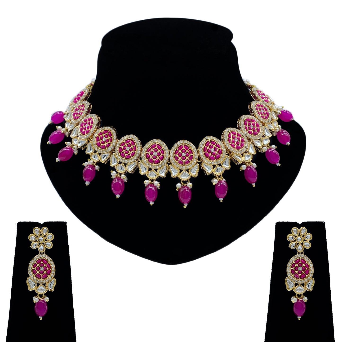 Sujwel Kundan Jewellery Set (08-0551)