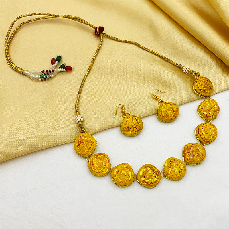 Sujwel Meenakari Necklace Set with Earrings, for Girls and Women (08-0511)