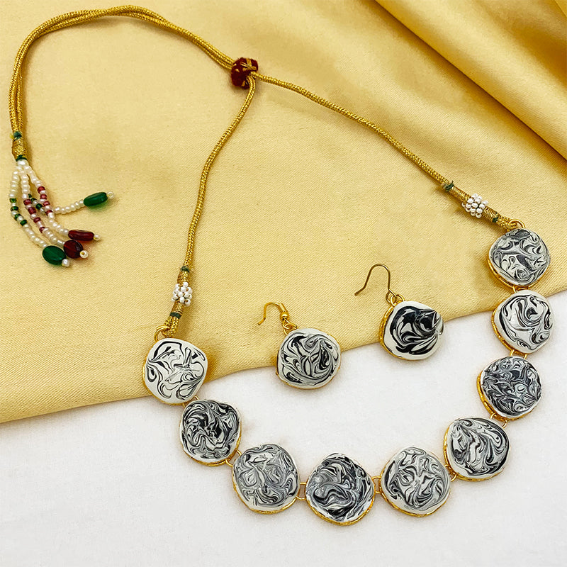 Sujwel Meenakari Necklace Set with Earrings, for Girls and Women (08-0511)