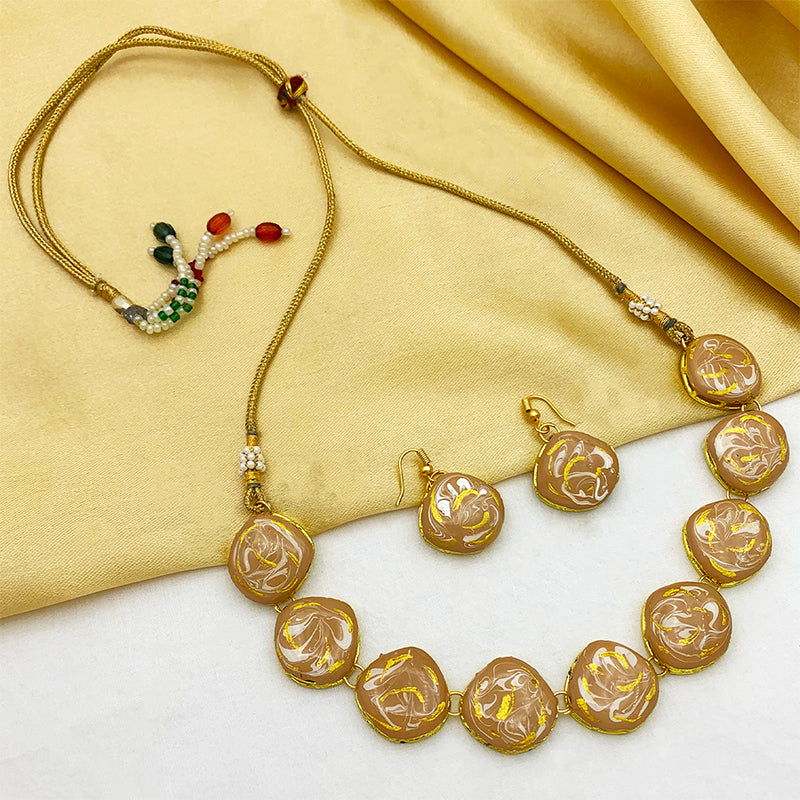 Sujwel Meenakari Necklace Set with Earrings, for Girls and Women (08-0511)