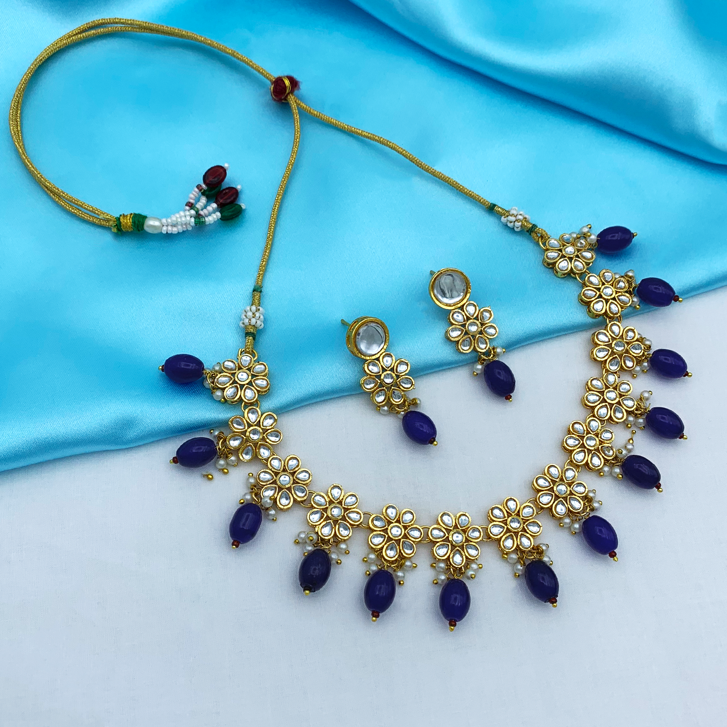 Sujwel Necklace Set with Earrings, for Girls and Women (08-0499)