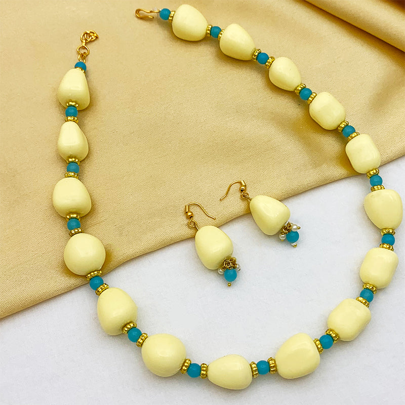 Sujwel Necklace Moti Mala with Matching Earrings for Women and Girls (08-0494)