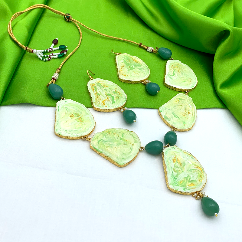 Sujwel Necklace Set with Earrings, for Girls and Women (08-0498)