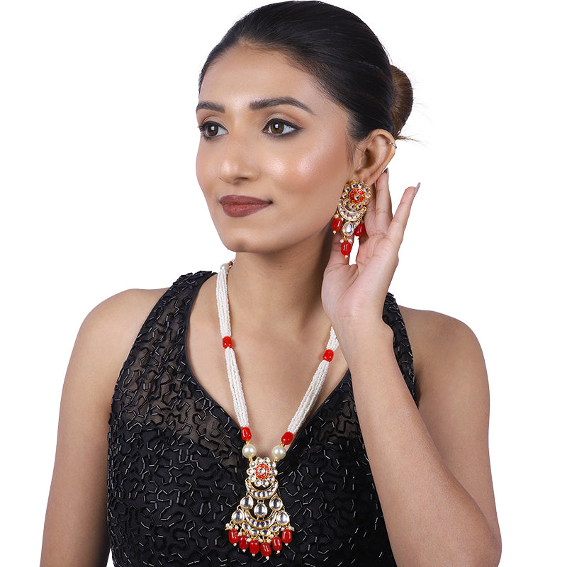 Sujwel Kundan Meenakari Mala Set (08-0484)