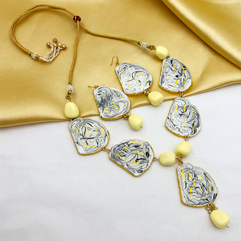 Sujwel Necklace Set with Earrings, for Girls and Women (08-0498)