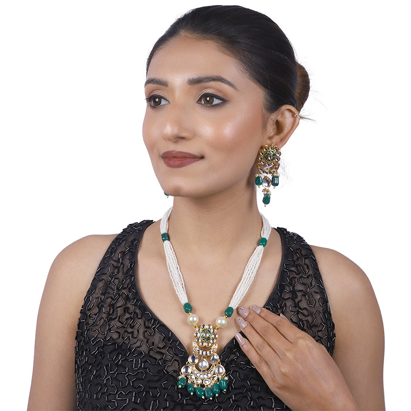 Sujwel Kundan Meenakari Mala Set (08-0484)