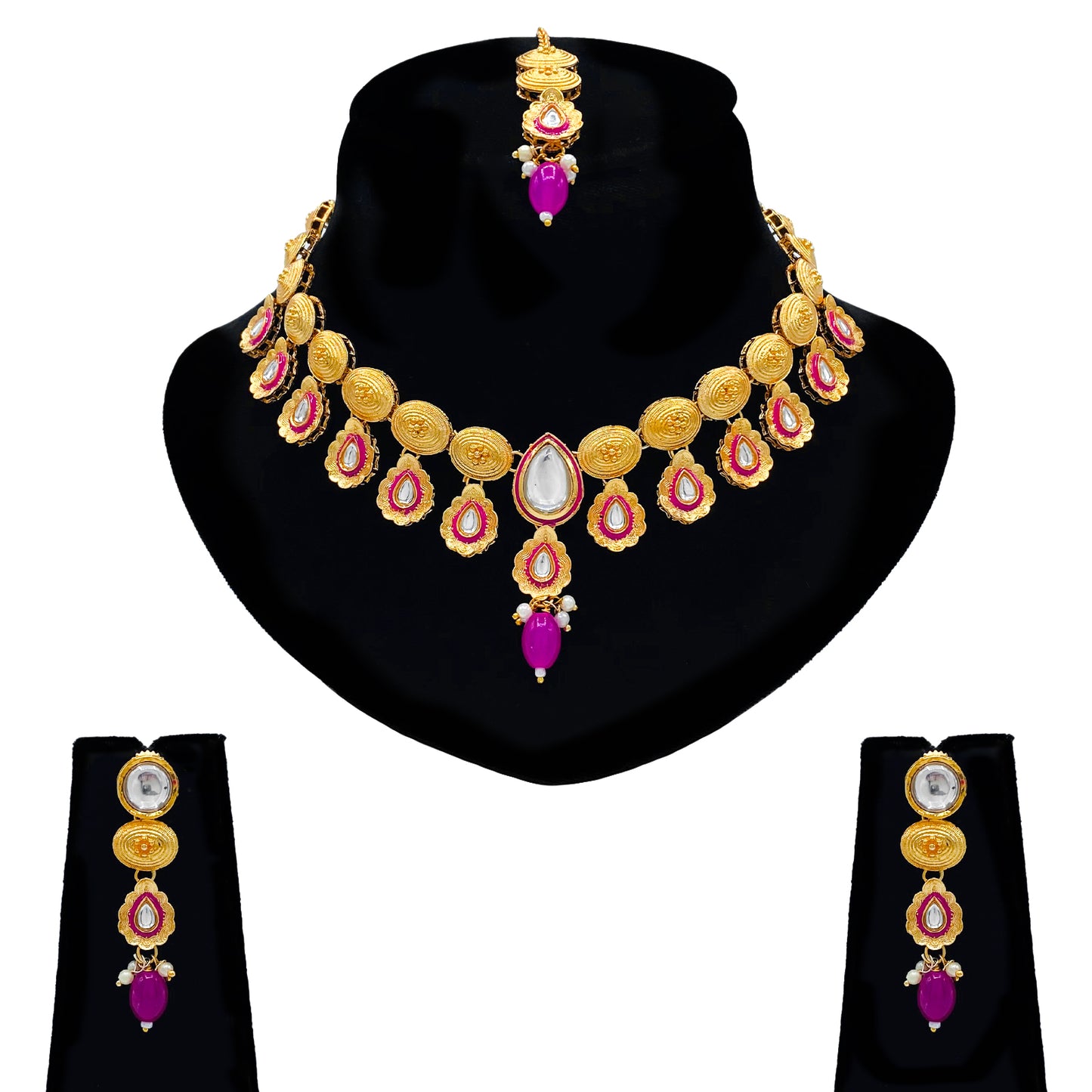Kundan Meenakari Necklace Set (08-0560)