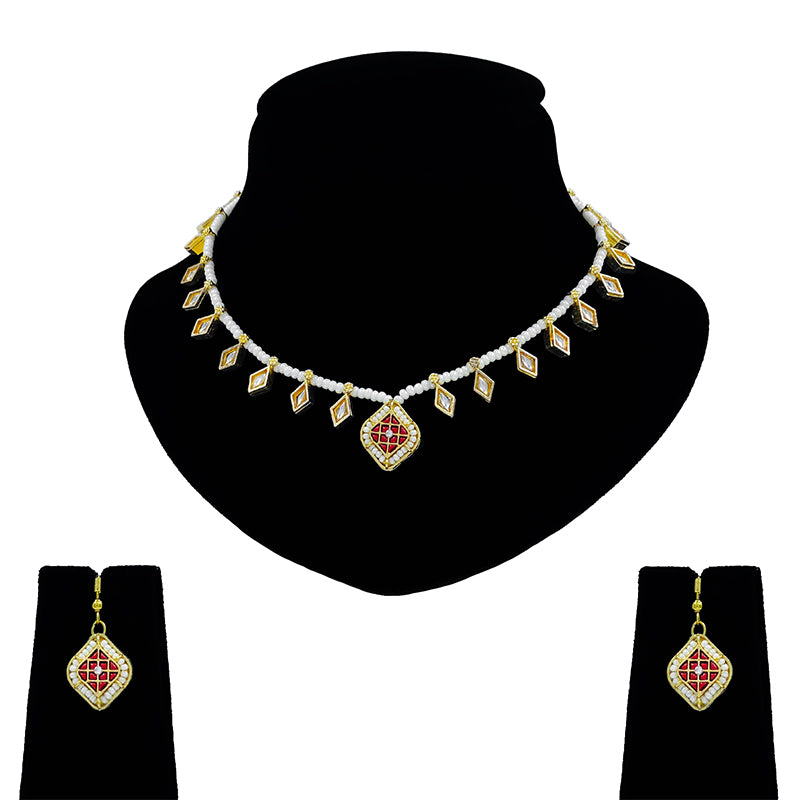 Sujwel Kundan Jewelry Set (08-0563)
