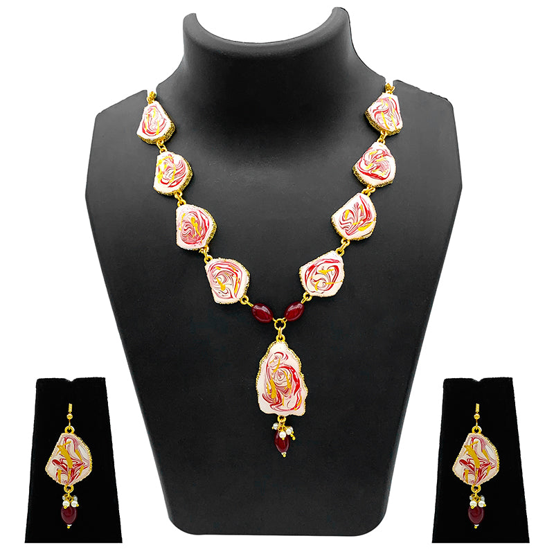 Sujwel Necklace Set with Earrings, for Girls and Women (08-0512)
