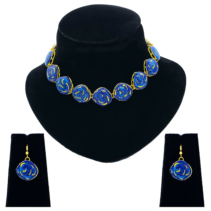 Sujwel Meenakari Necklace Set with Earrings, for Girls and Women (08-0511)