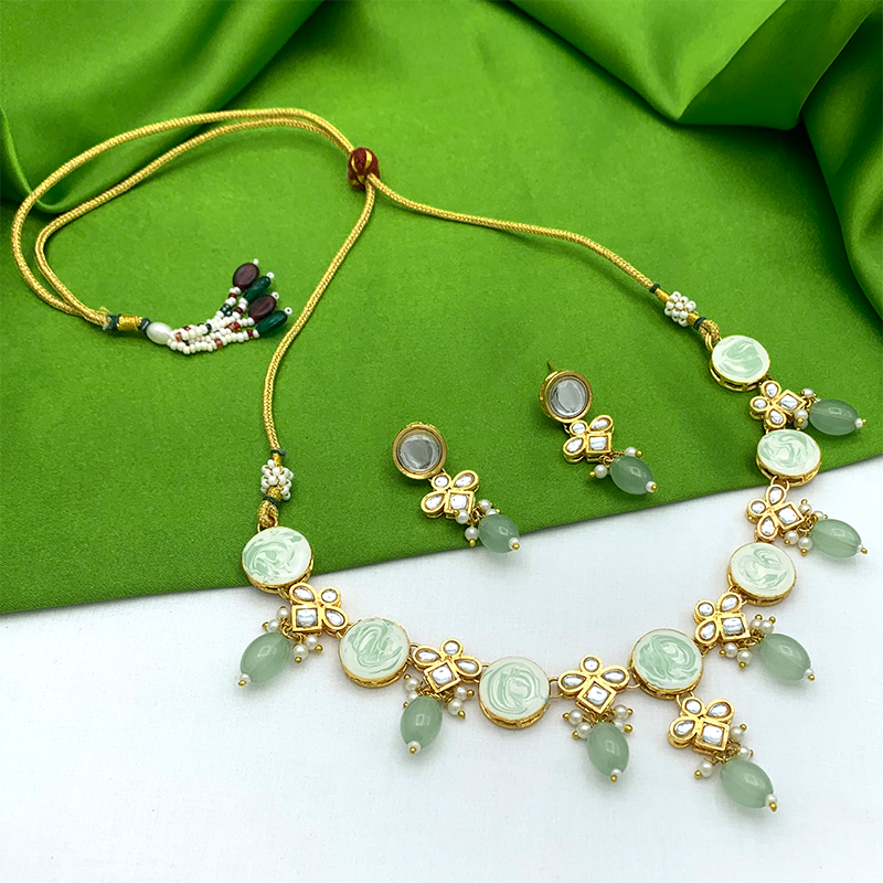 Sujwel Necklace Set with Earrings, for Girls and Women (08-0514)
