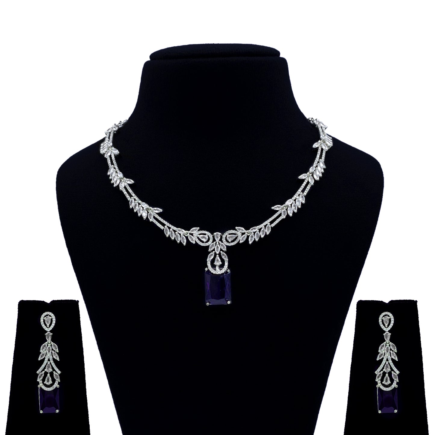 Baaniz Neelima AD Studded Necklace Set