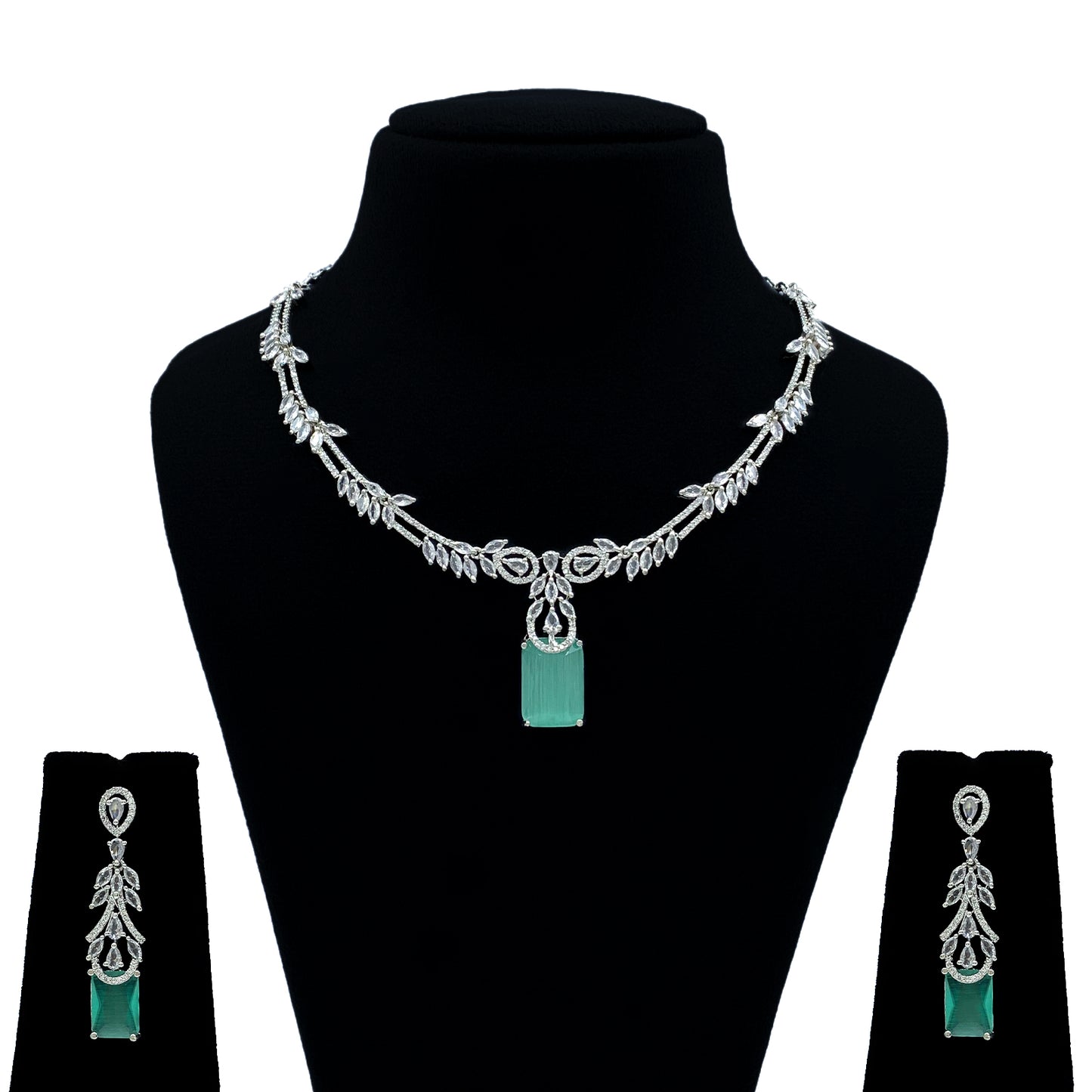Baaniz Neelima AD Studded Necklace Set