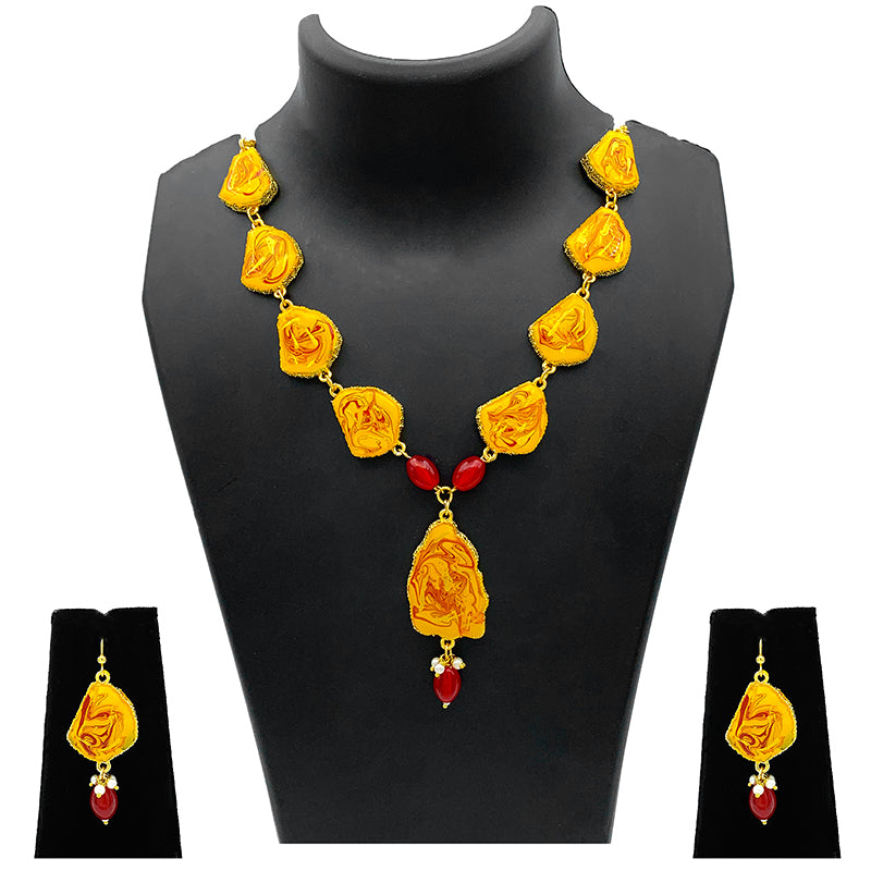 Sujwel Necklace Set with Earrings, for Girls and Women (08-0512)