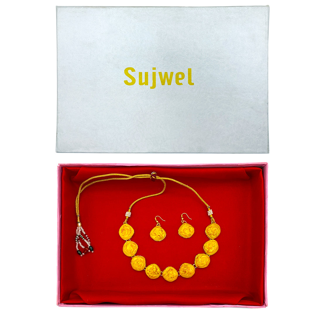 Sujwel Meenakari Necklace Set with Earrings, for Girls and Women (08-0511)