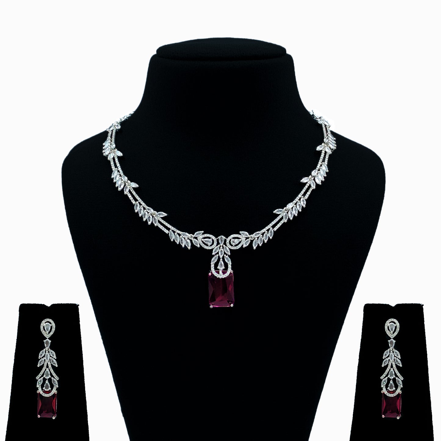 Baaniz Neelima AD Studded Necklace Set