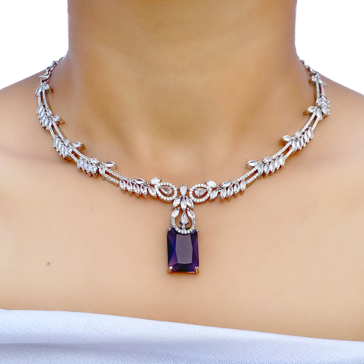 Baaniz Neelima AD Studded Necklace Set