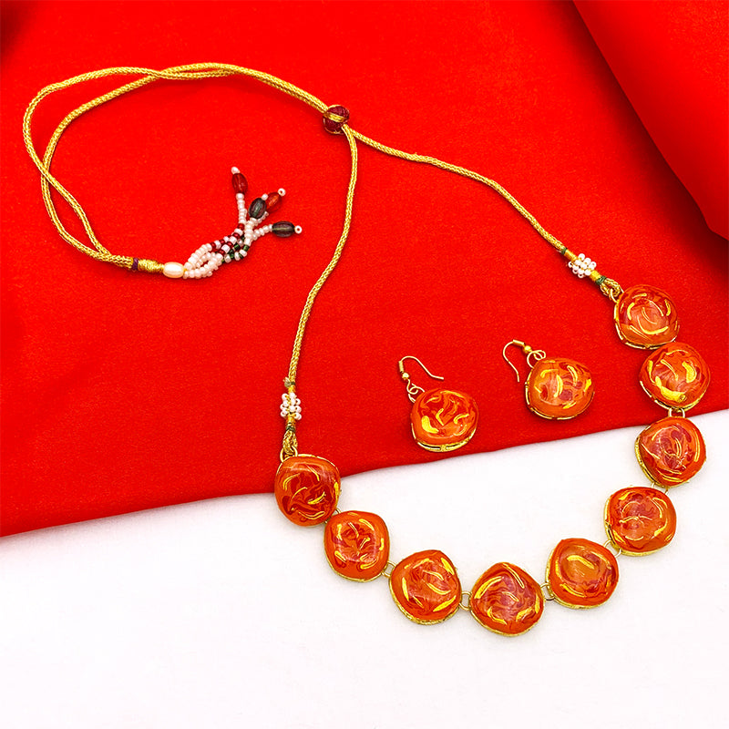 Sujwel Meenakari Necklace Set with Earrings, for Girls and Women (08-0511)