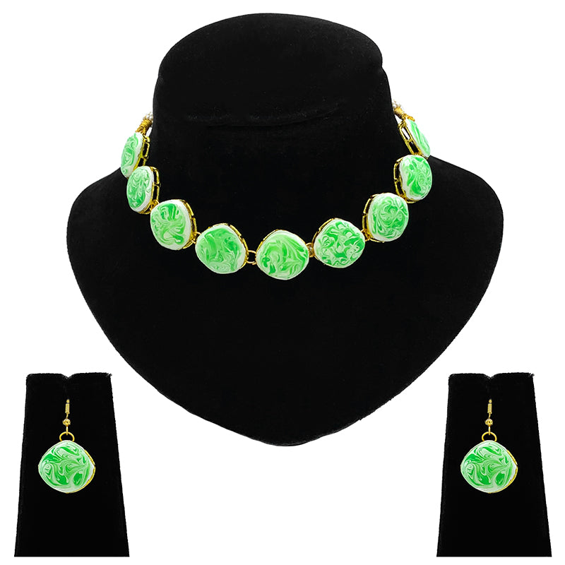 Sujwel Meenakari Necklace Set with Earrings, for Girls and Women (08-0511)
