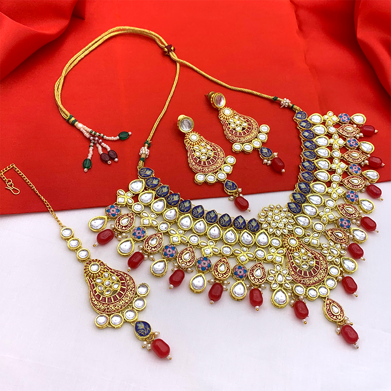 Kundan Floral Necklace Set (08-0458)