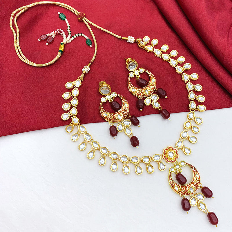 Sujwel Kundan Mina jewellery set (08-0461)