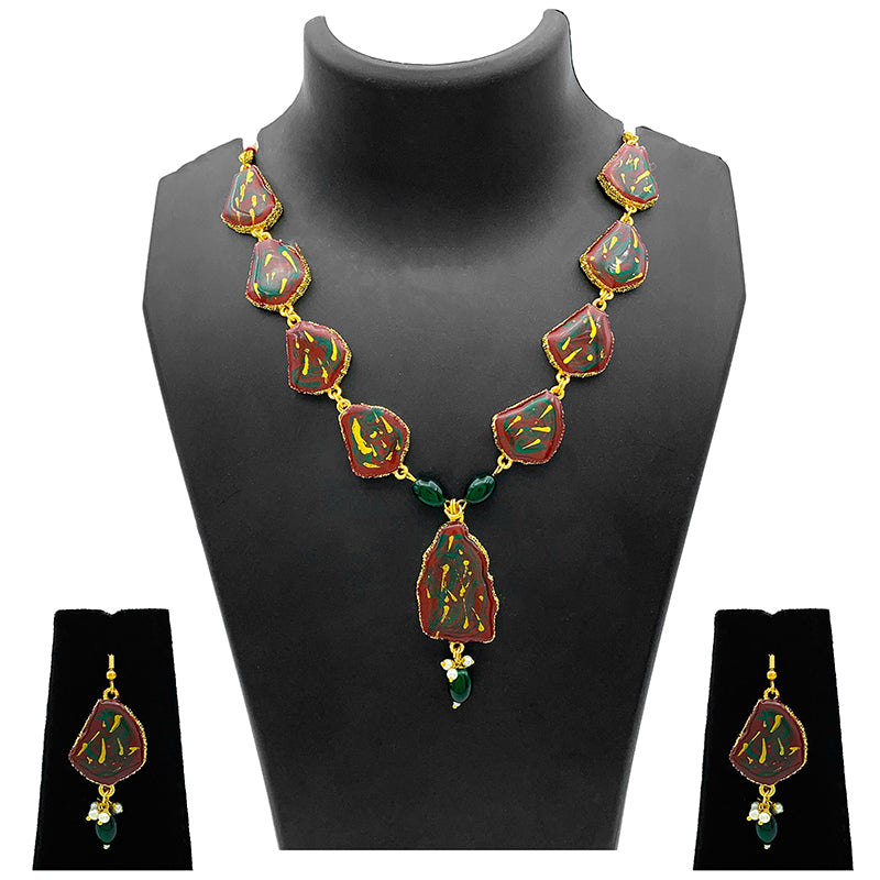 Sujwel Necklace Set with Earrings, for Girls and Women (08-0512)