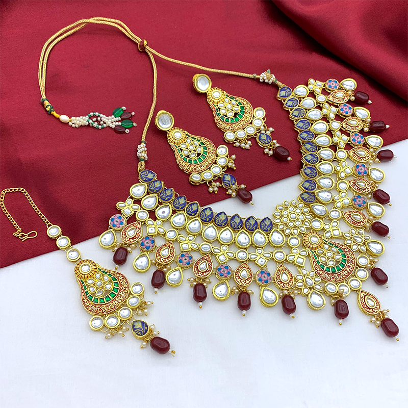 Kundan Floral Necklace Set (08-0458)