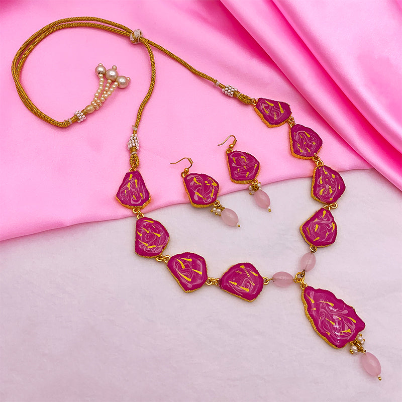 Sujwel Necklace Set with Earrings, for Girls and Women (08-0512)