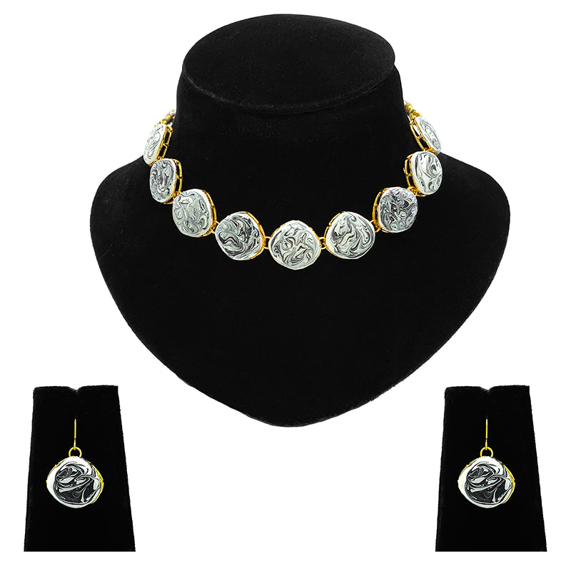 Sujwel Meenakari Necklace Set with Earrings, for Girls and Women (08-0511)