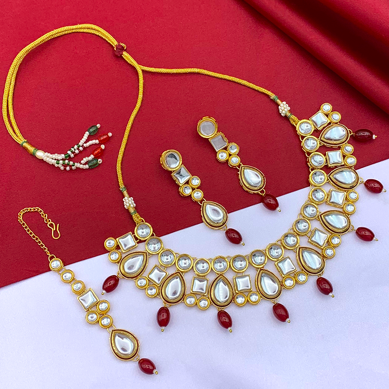 Kundan Meenakari Necklace Set (08-0537)