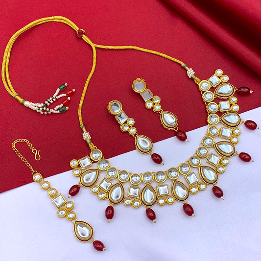 Kundan Meenakari Necklace Set (08-0537)