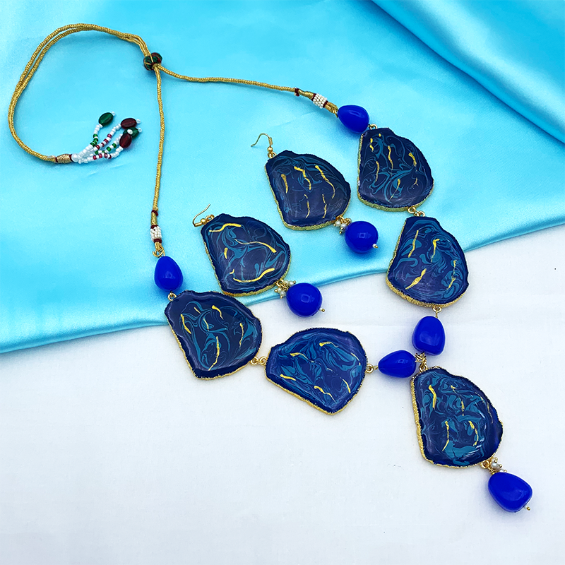 Sujwel Necklace Set with Earrings, for Girls and Women (08-0498)