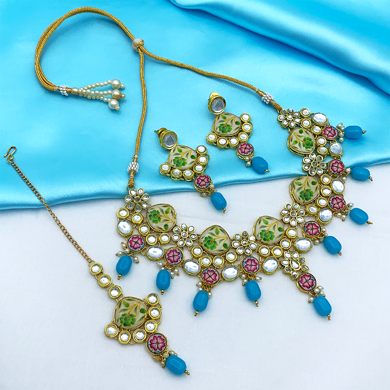 Kundan Painting Floral Set (08-0292)