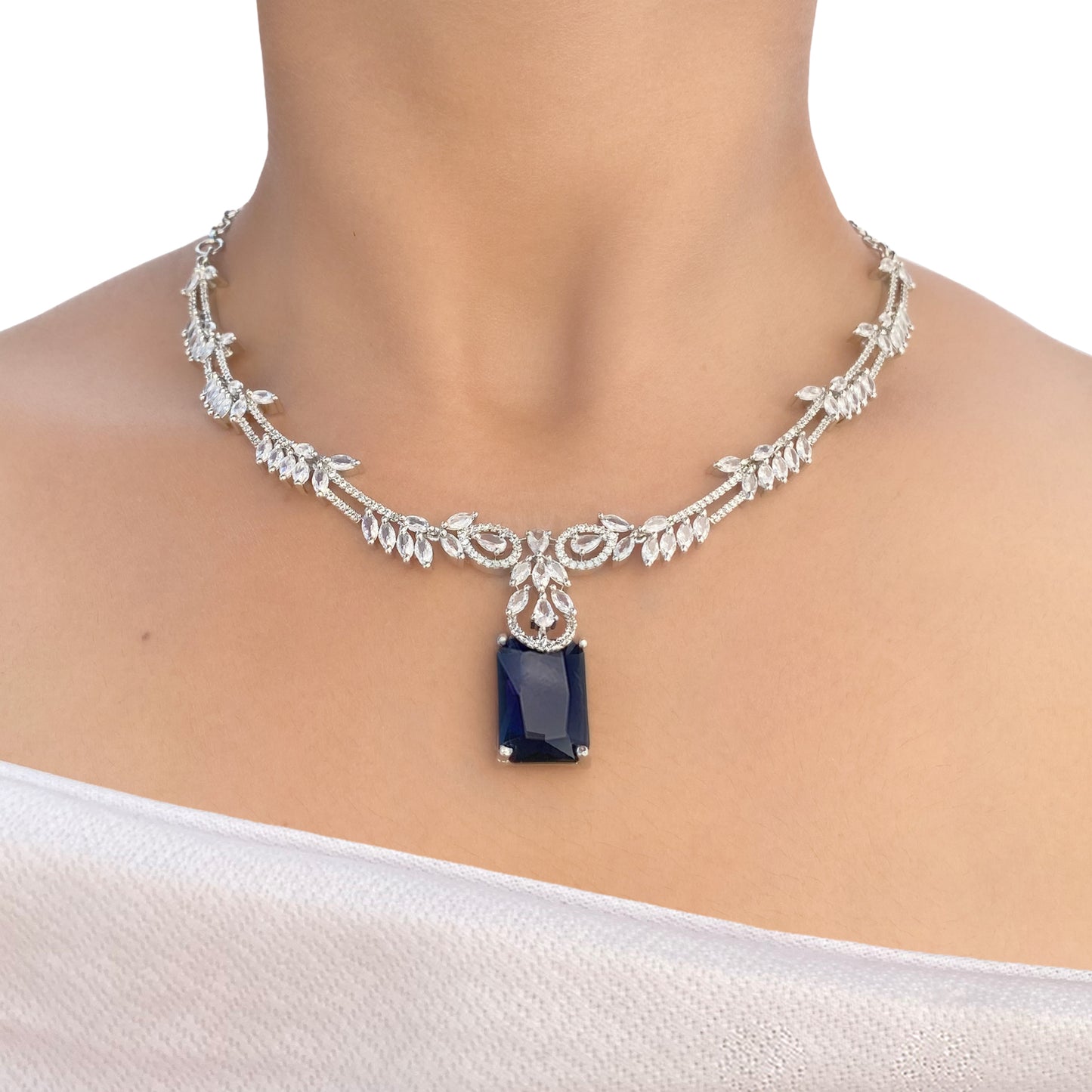 Baaniz Neelima AD Studded Necklace Set