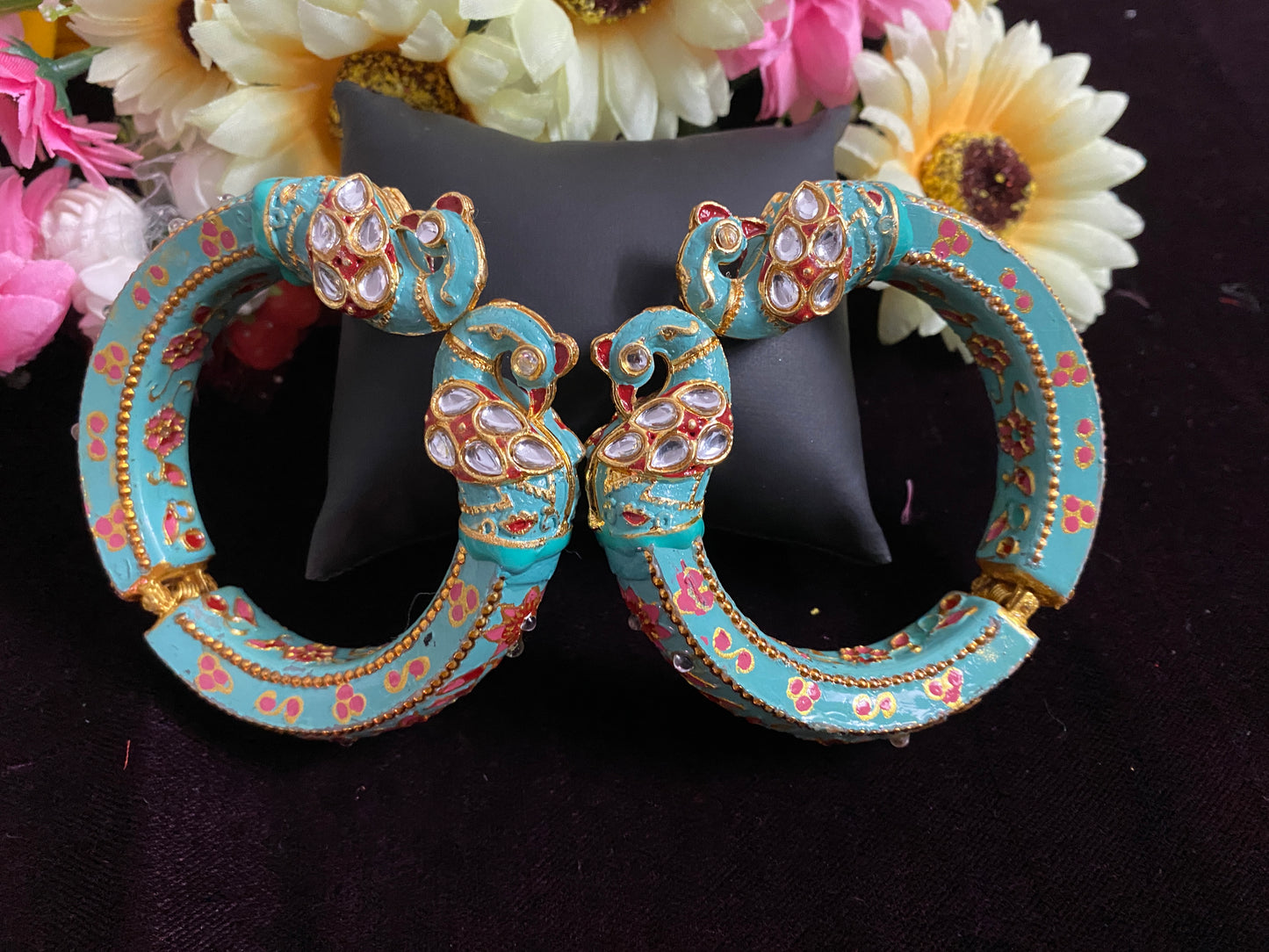 Peacock Antique Gold Plated Bangles for Women (SUJ11-0102)