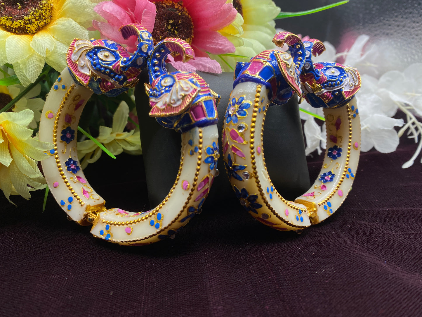 Elephant Antique Gold Plated Bangles for Women (SUJ11-0101)