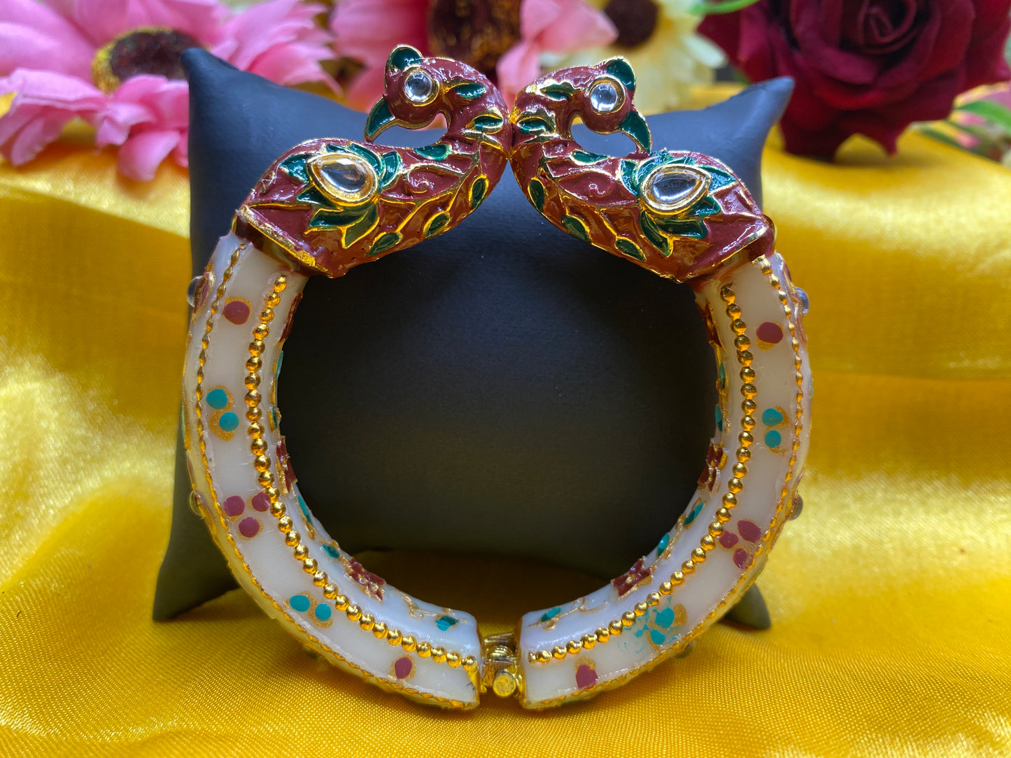 Peacock Antique Gold Plated Bangles for Women (SUJ11-104)