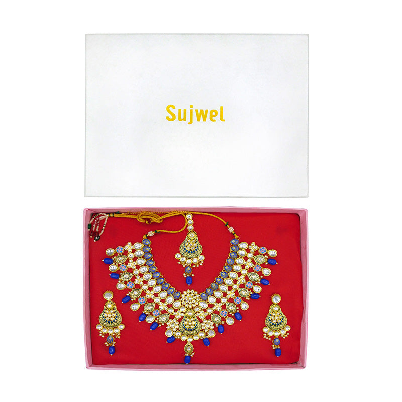 Kundan Floral Necklace Set (08-0458)