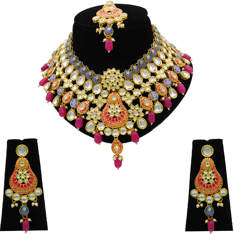 Kundan Floral Necklace Set (08-0458)