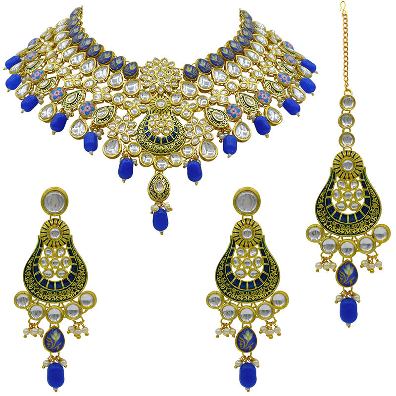Kundan Floral Necklace Set (08-0458)
