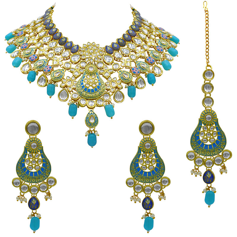 Kundan Floral Necklace Set (08-0458)