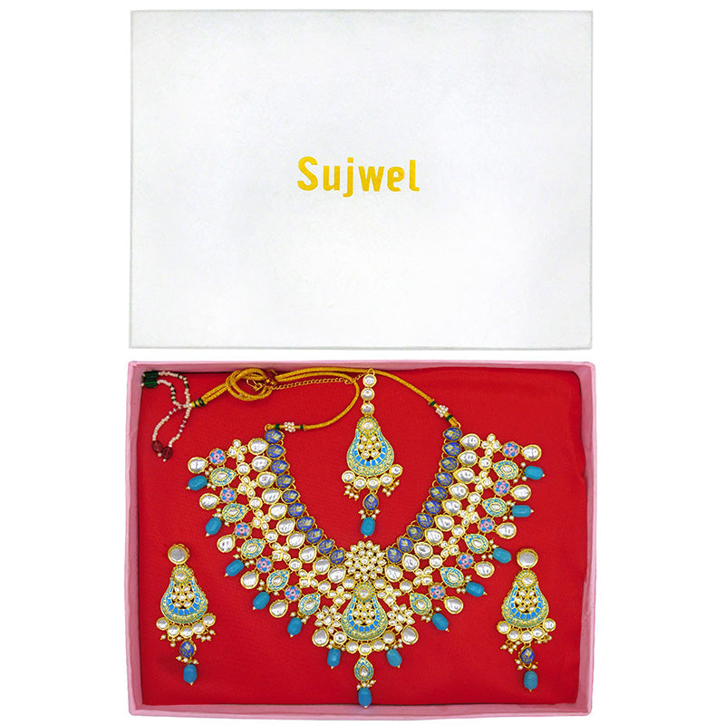 Kundan Floral Necklace Set (08-0458)